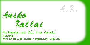 aniko kallai business card